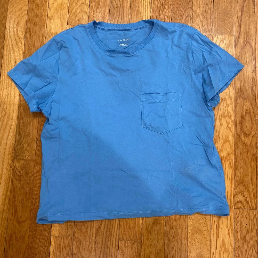 The Organic Cotton Box-Cut Tee W/Pocket in Lake